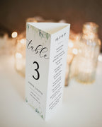 Menu & Table Number Trifold