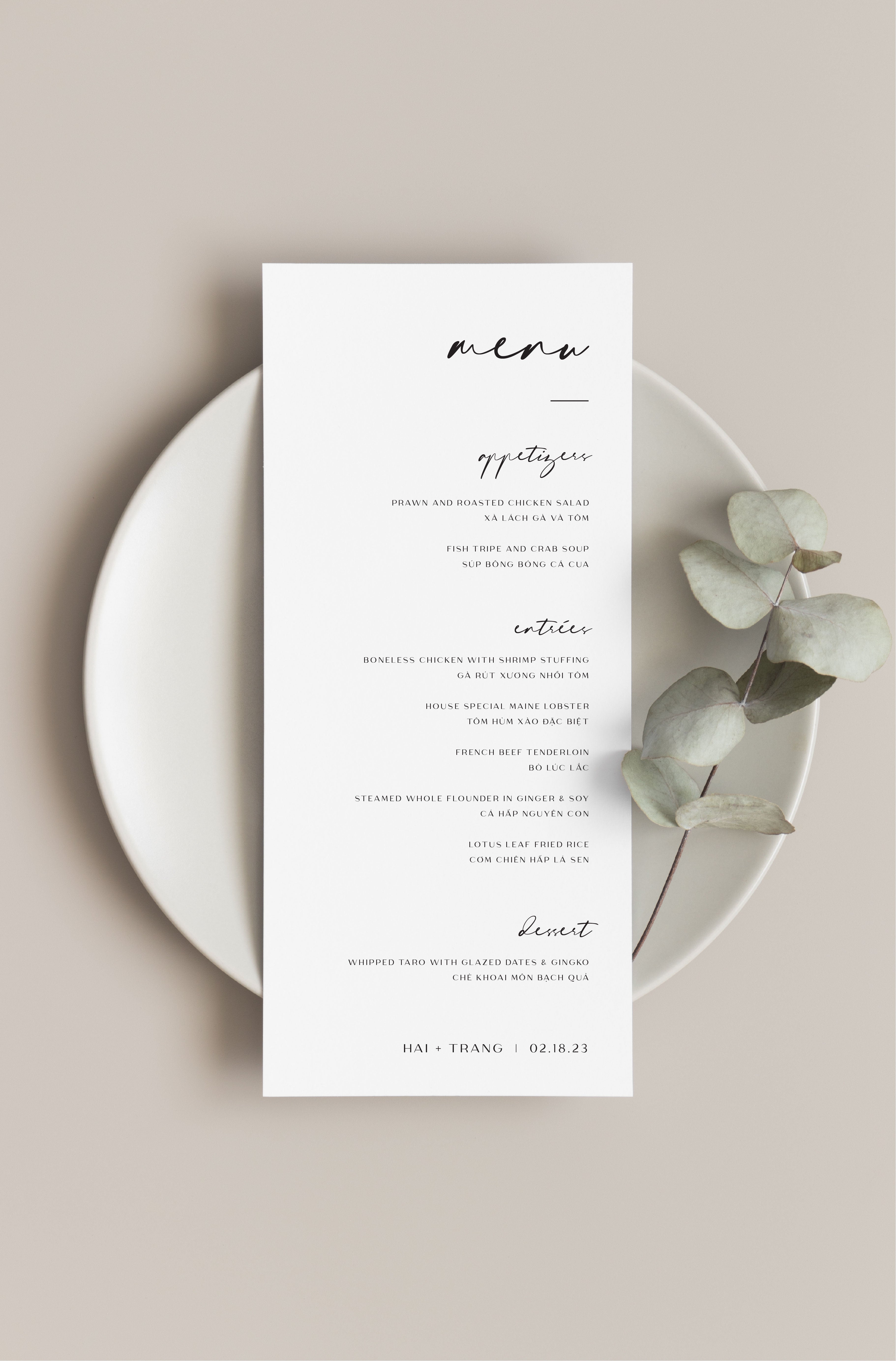 EUCALYPTUS Menu